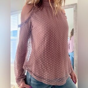 Maurices Dusty Pink Cold Shoulder Blouse